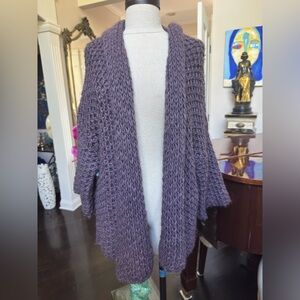 Anthropologie Elsamanda Light Purple Chunky Knit Cardigan